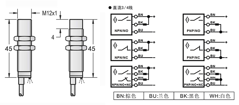 M12高溫100度電感式接近開(kāi)關(guān)