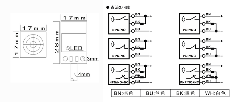 Q17土黃色方形電感式接近開(kāi)關(guān)